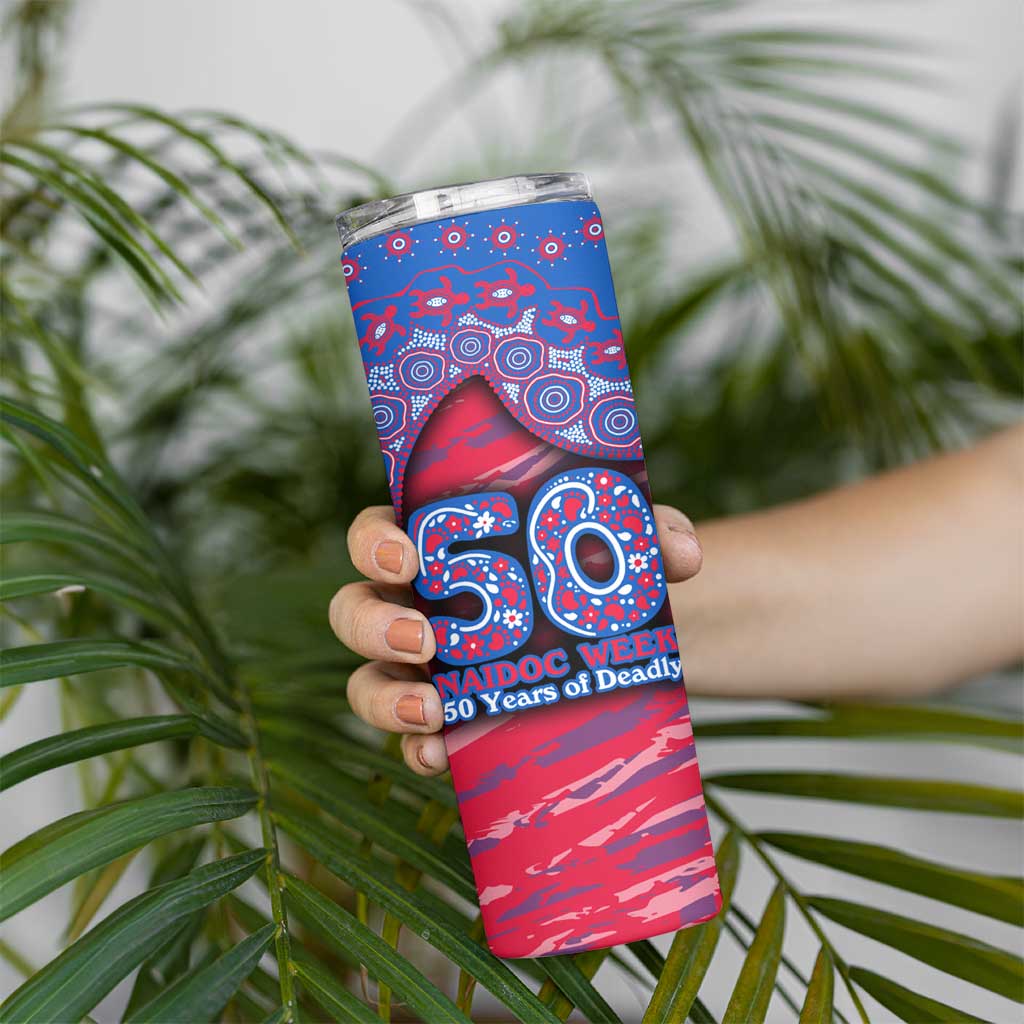 Western Bulldogs NAIDOC Week 2026 Skinny Tumbler Australian Aboriginal Dot Art Dreamtime Pattern Style