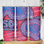 Western Bulldogs NAIDOC Week 2026 Skinny Tumbler Australian Aboriginal Dot Art Dreamtime Pattern Style