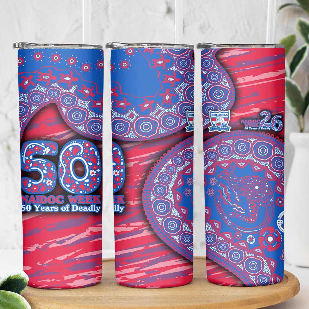 Western Bulldogs NAIDOC Week 2026 Skinny Tumbler Australian Aboriginal Dot Art Dreamtime Pattern Style
