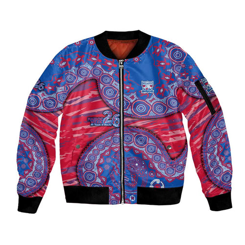 Western Bulldogs NAIDOC Week 2026 Sleeve Zip Bomber Jacket Australian Aboriginal Dot Art Dreamtime Pattern Style