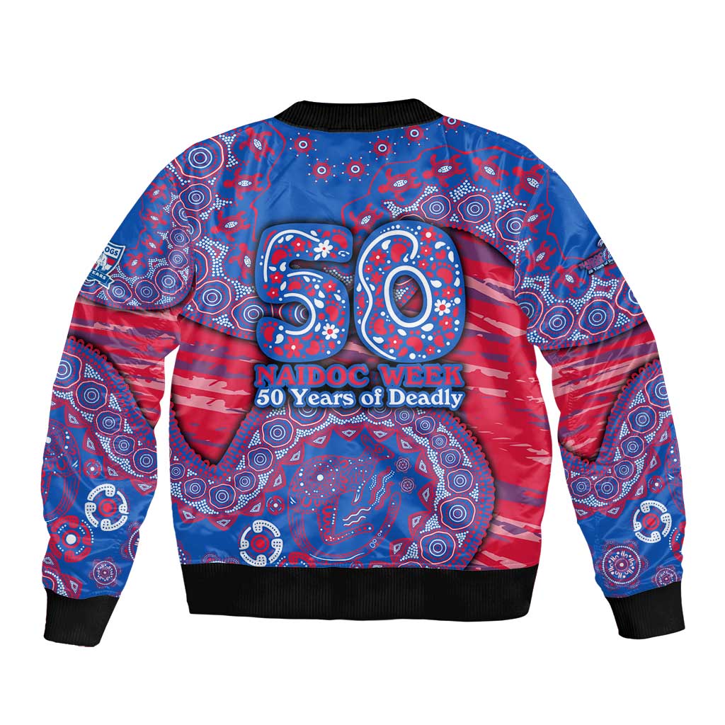 Western Bulldogs NAIDOC Week 2026 Sleeve Zip Bomber Jacket Australian Aboriginal Dot Art Dreamtime Pattern Style