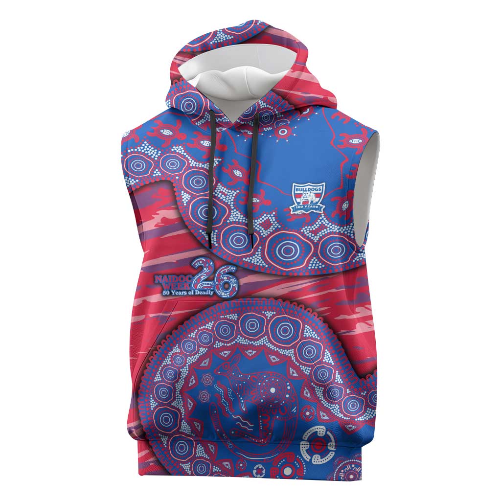Western Bulldogs NAIDOC Week 2026 Sleeveless Hoodie Australian Aboriginal Dot Art Dreamtime Pattern Style
