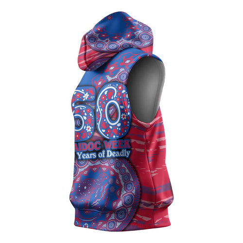 Western Bulldogs NAIDOC Week 2026 Sleeveless Hoodie Australian Aboriginal Dot Art Dreamtime Pattern Style