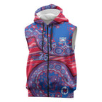 Western Bulldogs NAIDOC Week 2026 Sleeveless Zip Hoodie Australian Aboriginal Dot Art Dreamtime Pattern Style