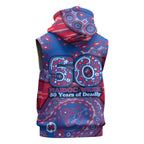 Western Bulldogs NAIDOC Week 2026 Sleeveless Zip Hoodie Australian Aboriginal Dot Art Dreamtime Pattern Style
