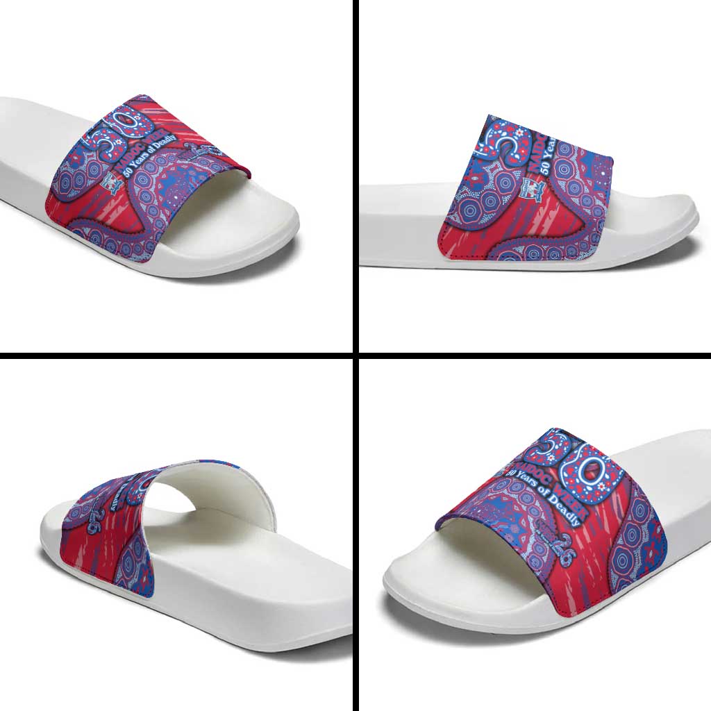 Western Bulldogs NAIDOC Week 2026 Slide Sandals Australian Aboriginal Dot Art Dreamtime Pattern Style