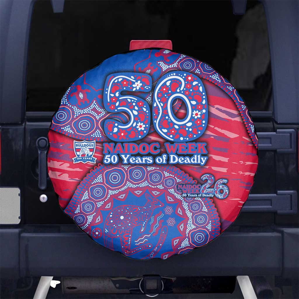 Western Bulldogs NAIDOC Week 2026 Spare Tire Cover Australian Aboriginal Dot Art Dreamtime Pattern Style