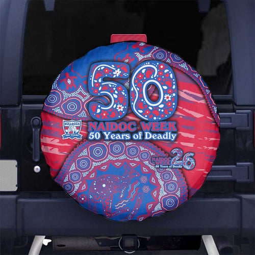 Western Bulldogs NAIDOC Week 2026 Spare Tire Cover Australian Aboriginal Dot Art Dreamtime Pattern Style