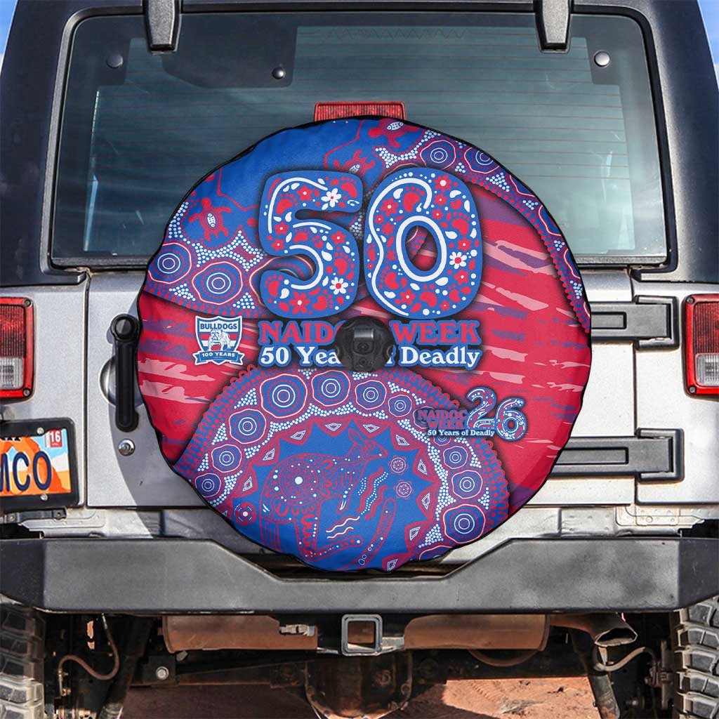 Western Bulldogs NAIDOC Week 2026 Spare Tire Cover Australian Aboriginal Dot Art Dreamtime Pattern Style