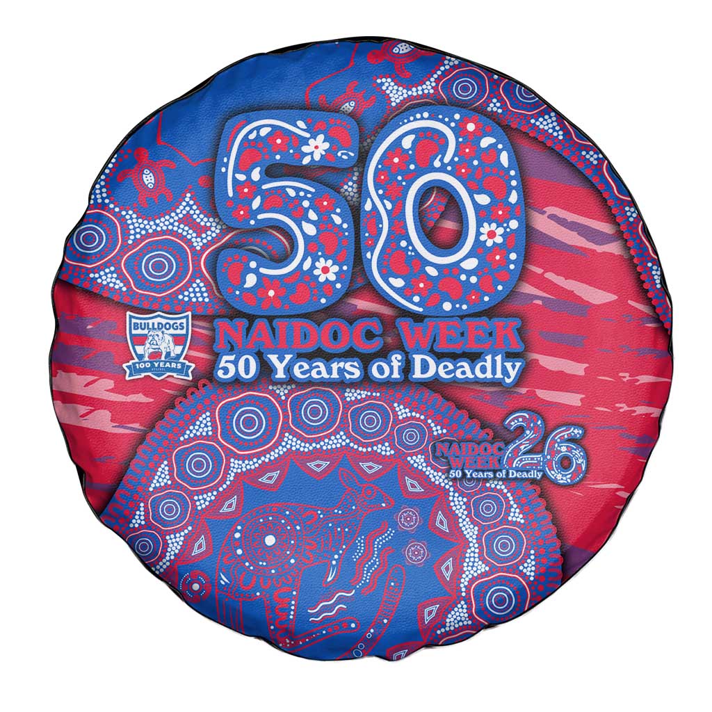 Western Bulldogs NAIDOC Week 2026 Spare Tire Cover Australian Aboriginal Dot Art Dreamtime Pattern Style