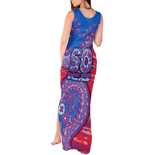 Western Bulldogs NAIDOC Week 2026 Tank Maxi Dress Australian Aboriginal Dot Art Dreamtime Pattern Style