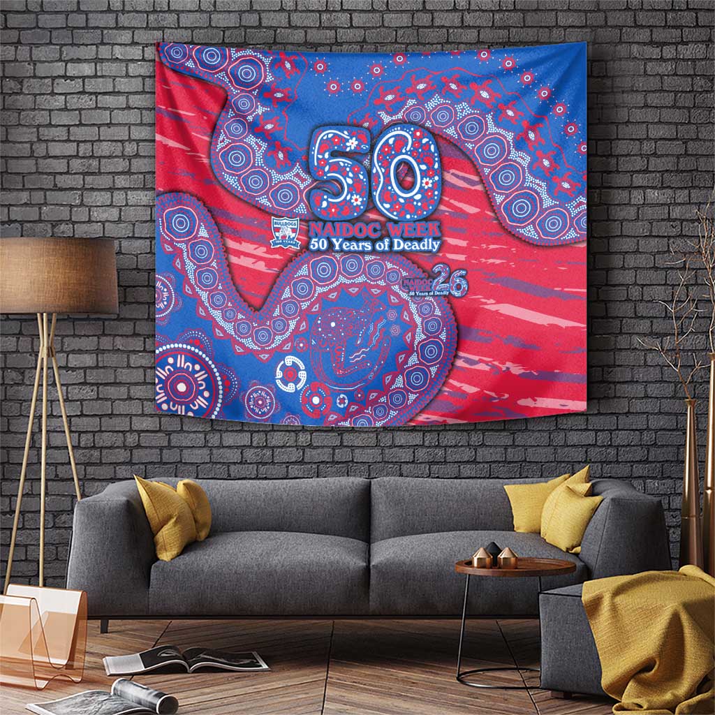 Western Bulldogs NAIDOC Week 2026 Tapestry Australian Aboriginal Dot Art Dreamtime Pattern Style