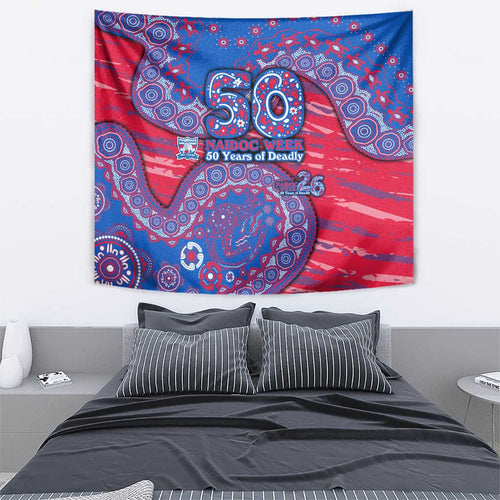 Western Bulldogs NAIDOC Week 2026 Tapestry Australian Aboriginal Dot Art Dreamtime Pattern Style