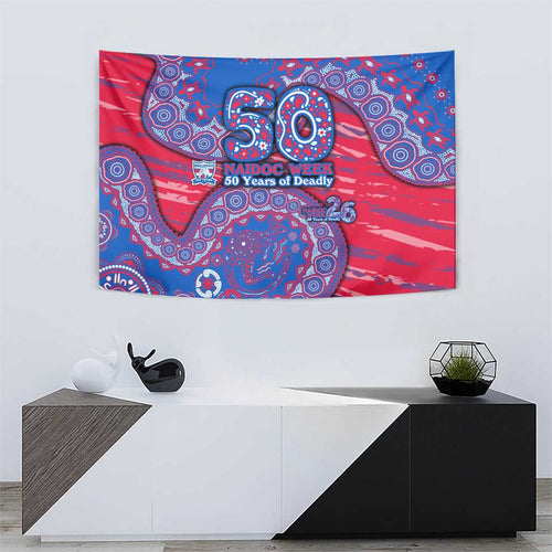Western Bulldogs NAIDOC Week 2026 Tapestry Australian Aboriginal Dot Art Dreamtime Pattern Style