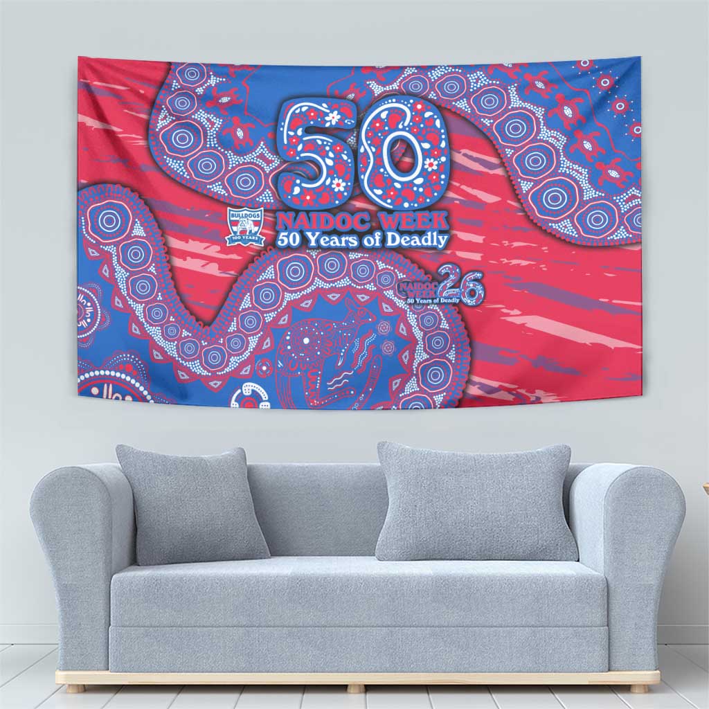 Western Bulldogs NAIDOC Week 2026 Tapestry Australian Aboriginal Dot Art Dreamtime Pattern Style