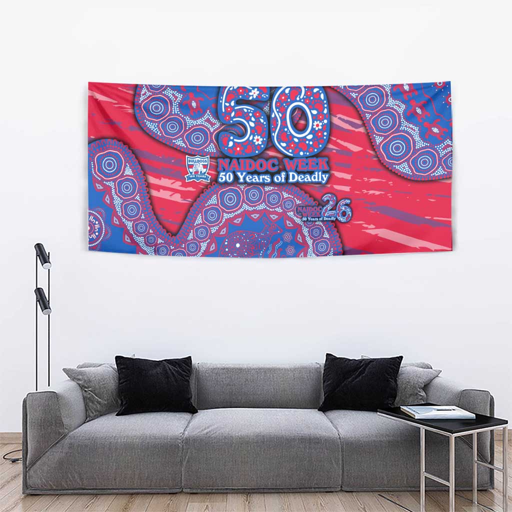 Western Bulldogs NAIDOC Week 2026 Tapestry Australian Aboriginal Dot Art Dreamtime Pattern Style