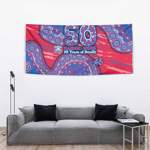 Western Bulldogs NAIDOC Week 2026 Tapestry Australian Aboriginal Dot Art Dreamtime Pattern Style