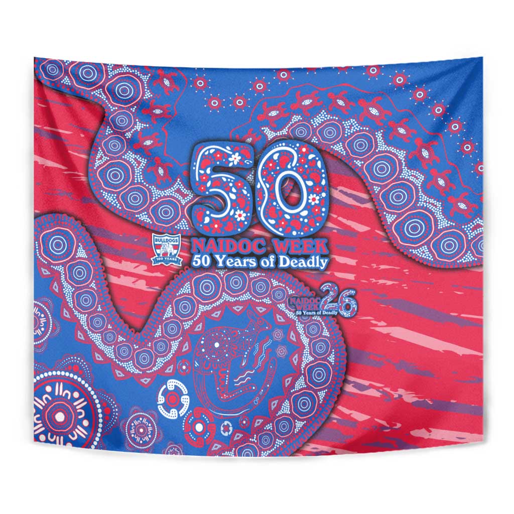 Western Bulldogs NAIDOC Week 2026 Tapestry Australian Aboriginal Dot Art Dreamtime Pattern Style
