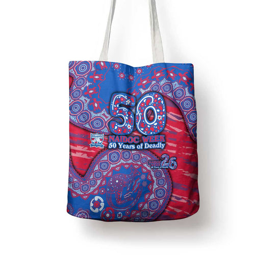 Western Bulldogs NAIDOC Week 2026 Tote Bag Australian Aboriginal Dot Art Dreamtime Pattern Style