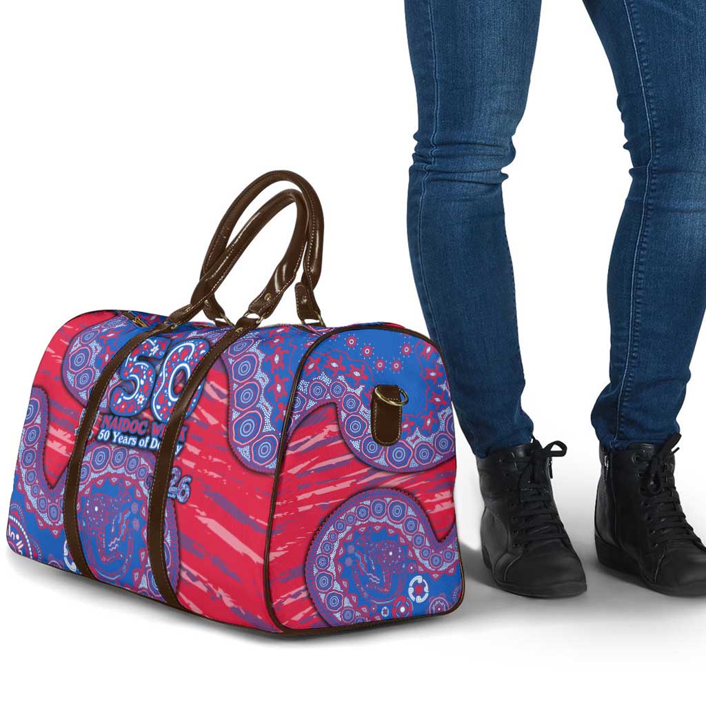 Western Bulldogs NAIDOC Week 2026 Travel Bag Australian Aboriginal Dot Art Dreamtime Pattern Style