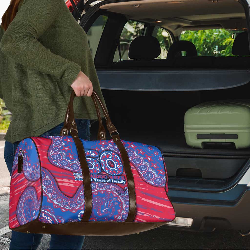Western Bulldogs NAIDOC Week 2026 Travel Bag Australian Aboriginal Dot Art Dreamtime Pattern Style
