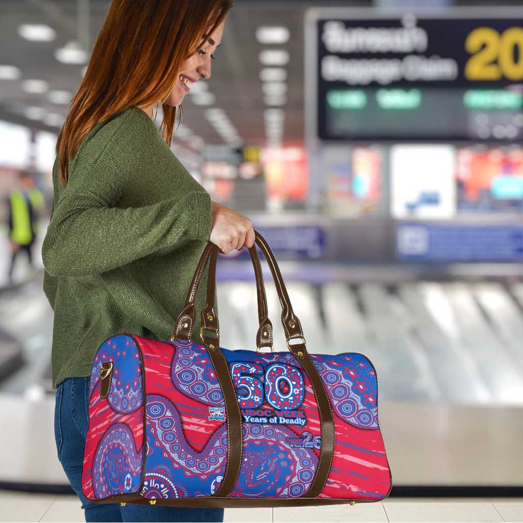 Western Bulldogs NAIDOC Week 2026 Travel Bag Australian Aboriginal Dot Art Dreamtime Pattern Style