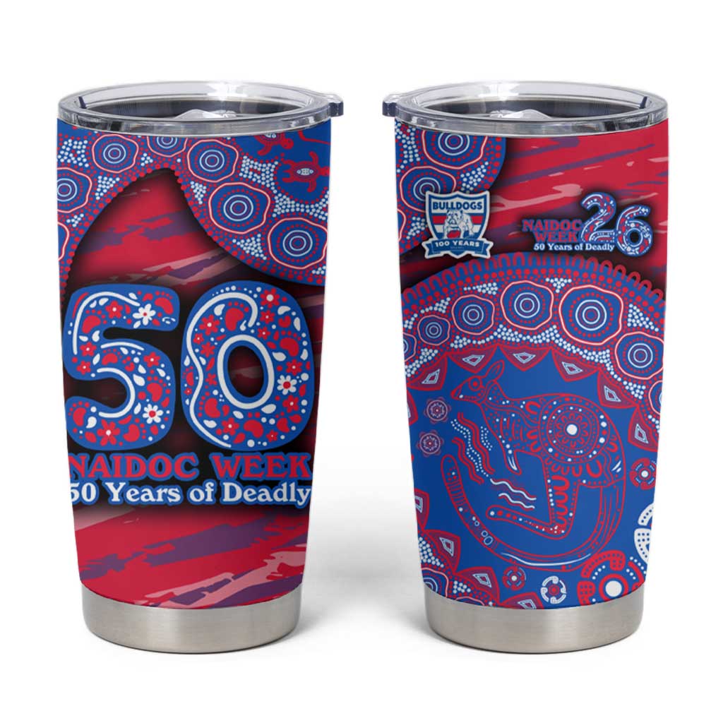 Western Bulldogs NAIDOC Week 2026 Tumbler Cup Australian Aboriginal Dot Art Dreamtime Pattern Style