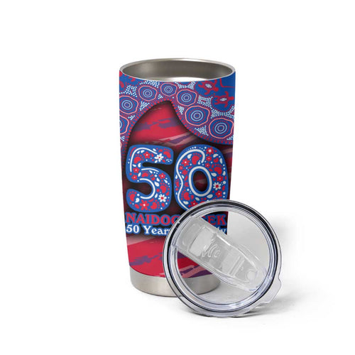 Western Bulldogs NAIDOC Week 2026 Tumbler Cup Australian Aboriginal Dot Art Dreamtime Pattern Style