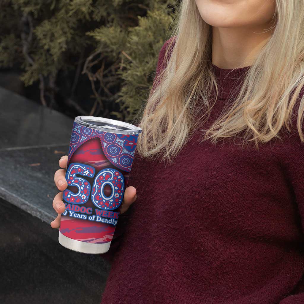 Western Bulldogs NAIDOC Week 2026 Tumbler Cup Australian Aboriginal Dot Art Dreamtime Pattern Style