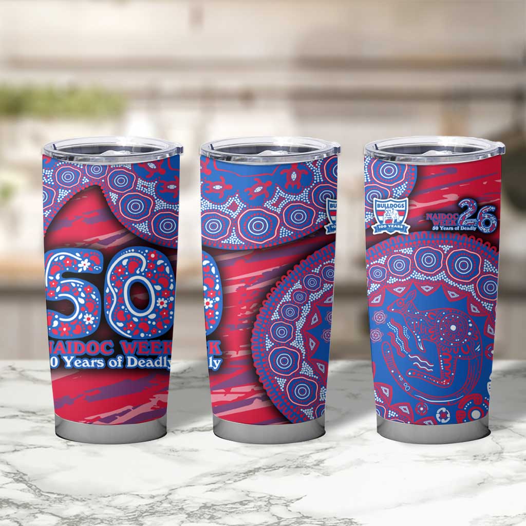 Western Bulldogs NAIDOC Week 2026 Tumbler Cup Australian Aboriginal Dot Art Dreamtime Pattern Style