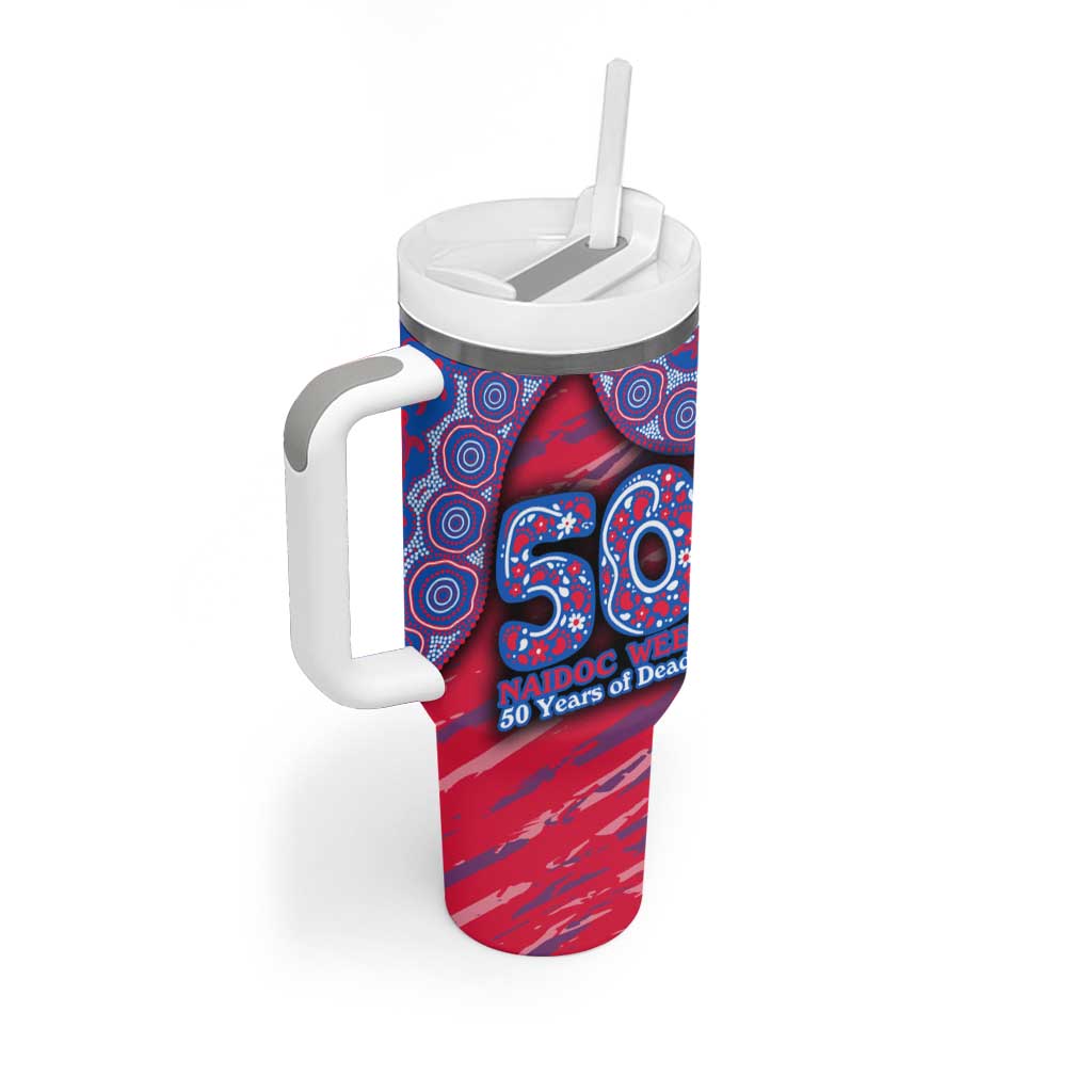 Western Bulldogs NAIDOC Week 2026 Tumbler With Handle Australian Aboriginal Dot Art Dreamtime Pattern Style