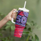 Western Bulldogs NAIDOC Week 2026 Tumbler With Handle Australian Aboriginal Dot Art Dreamtime Pattern Style