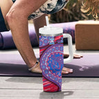 Western Bulldogs NAIDOC Week 2026 Tumbler With Handle Australian Aboriginal Dot Art Dreamtime Pattern Style