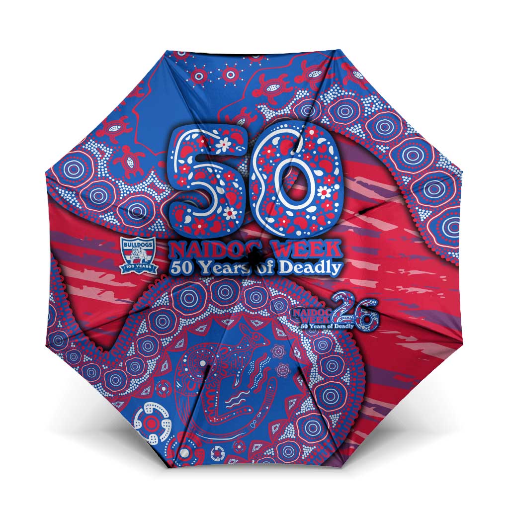 Western Bulldogs NAIDOC Week 2026 Umbrella Australian Aboriginal Dot Art Dreamtime Pattern Style