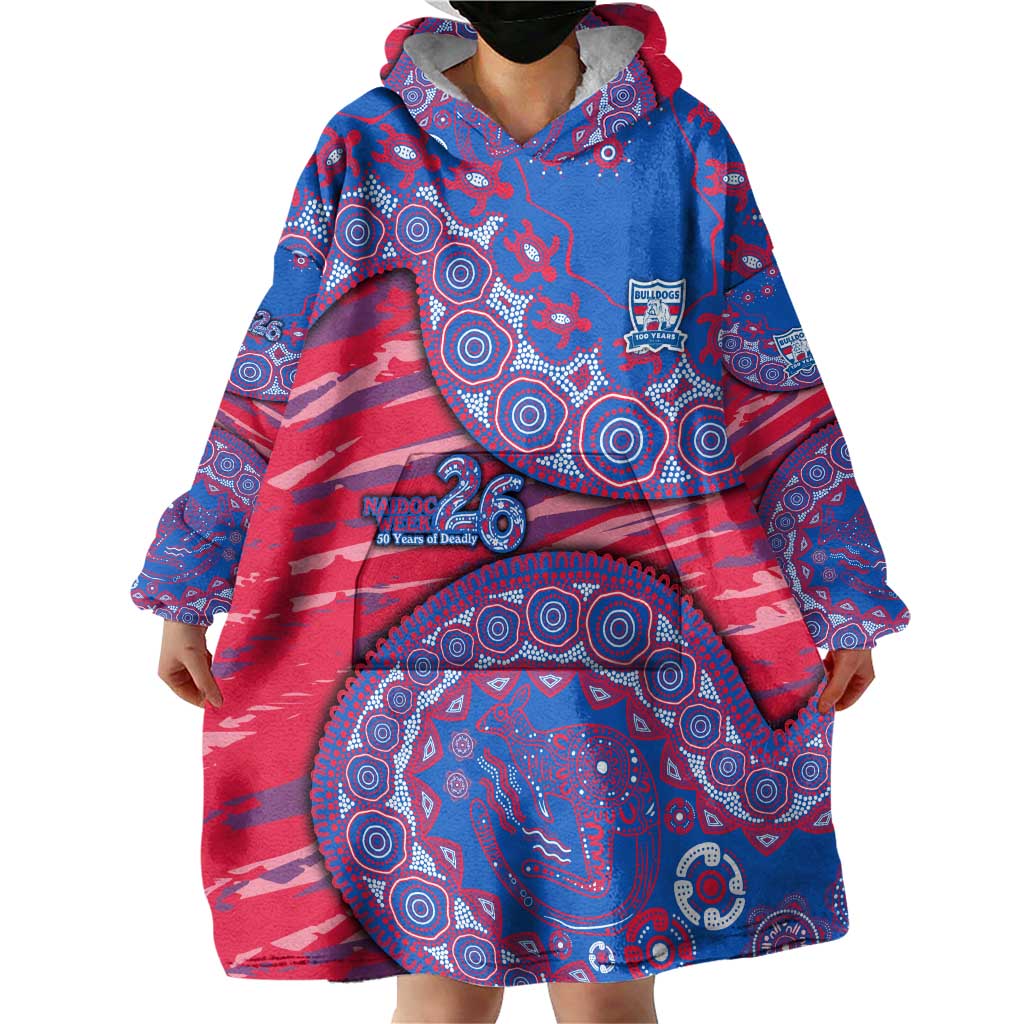 Western Bulldogs NAIDOC Week 2026 Wearable Blanket Hoodie Australian Aboriginal Dot Art Dreamtime Pattern Style