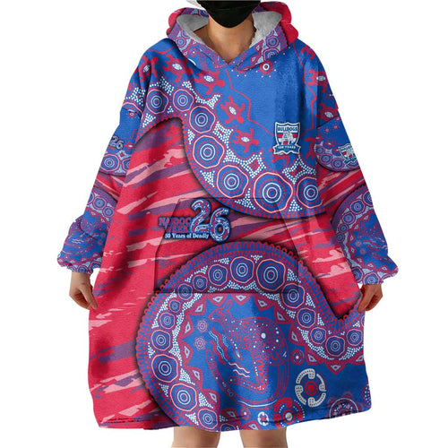 Western Bulldogs NAIDOC Week 2026 Wearable Blanket Hoodie Australian Aboriginal Dot Art Dreamtime Pattern Style