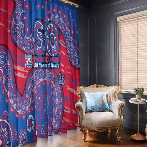 Western Bulldogs NAIDOC Week 2026 Window Curtain Australian Aboriginal Dot Art Dreamtime Pattern Style