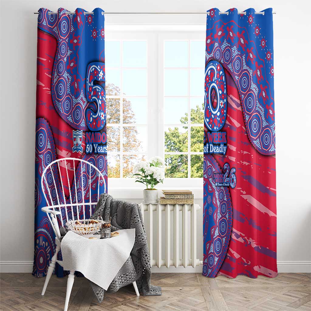 Western Bulldogs NAIDOC Week 2026 Window Curtain Australian Aboriginal Dot Art Dreamtime Pattern Style
