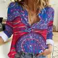 Western Bulldogs NAIDOC Week 2026 Women Casual Shirt Australian Aboriginal Dot Art Dreamtime Pattern Style