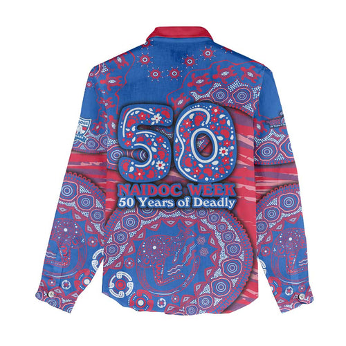 Western Bulldogs NAIDOC Week 2026 Women Casual Shirt Australian Aboriginal Dot Art Dreamtime Pattern Style