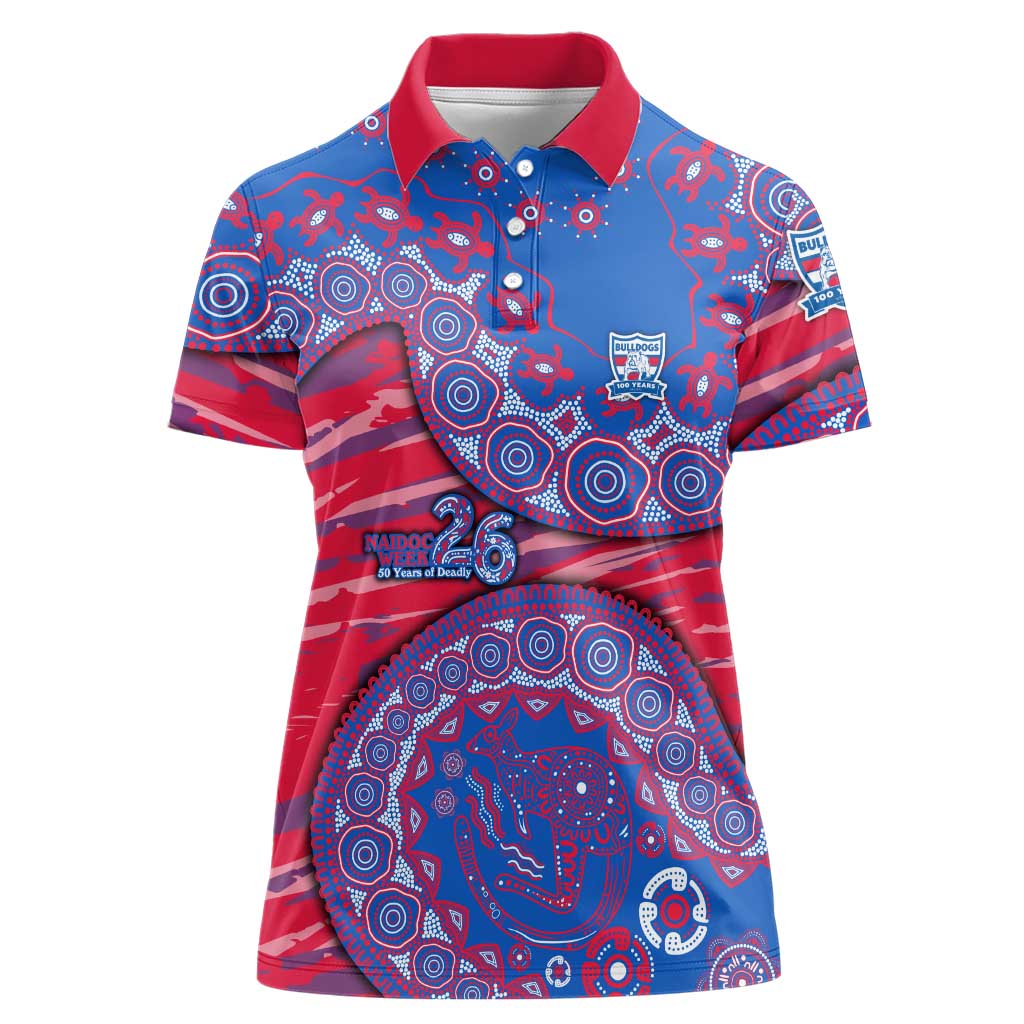 Western Bulldogs NAIDOC Week 2026 Women Polo Shirt Australian Aboriginal Dot Art Dreamtime Pattern Style