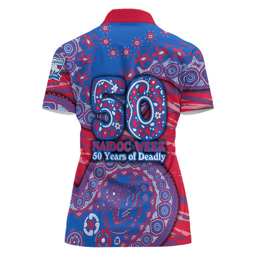 Western Bulldogs NAIDOC Week 2026 Women Polo Shirt Australian Aboriginal Dot Art Dreamtime Pattern Style