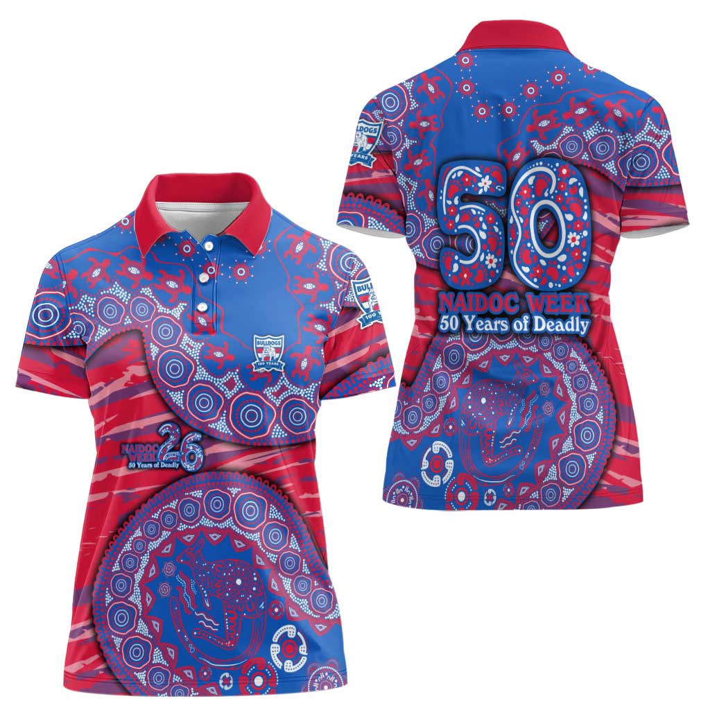 Western Bulldogs NAIDOC Week 2026 Women Polo Shirt Australian Aboriginal Dot Art Dreamtime Pattern Style