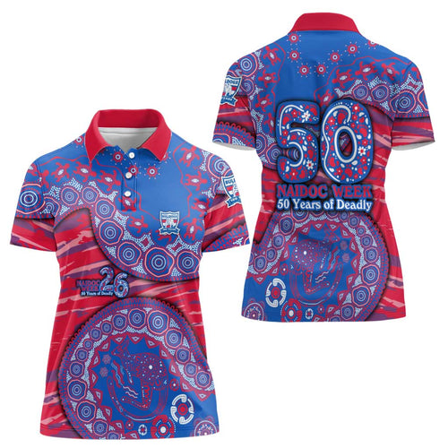 Western Bulldogs NAIDOC Week 2026 Women Polo Shirt Australian Aboriginal Dot Art Dreamtime Pattern Style