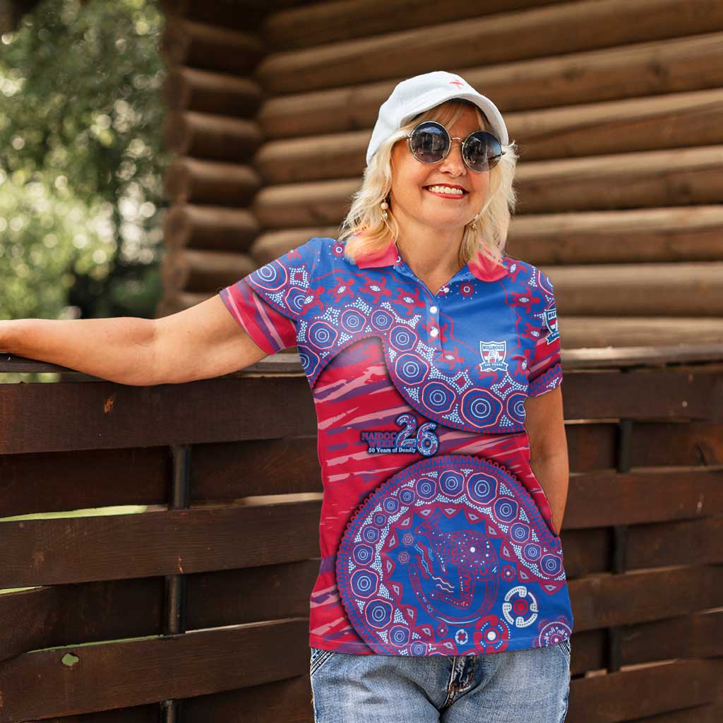 Western Bulldogs NAIDOC Week 2026 Women Polo Shirt Australian Aboriginal Dot Art Dreamtime Pattern Style