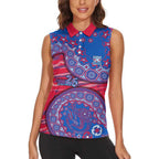 Western Bulldogs NAIDOC Week 2026 Women Sleeveless Polo Shirt Australian Aboriginal Dot Art Dreamtime Pattern Style
