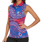 Western Bulldogs NAIDOC Week 2026 Women Sleeveless Polo Shirt Australian Aboriginal Dot Art Dreamtime Pattern Style