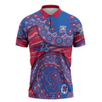 Western Bulldogs NAIDOC Week 2026 Zipper Polo Shirt Australian Aboriginal Dot Art Dreamtime Pattern Style