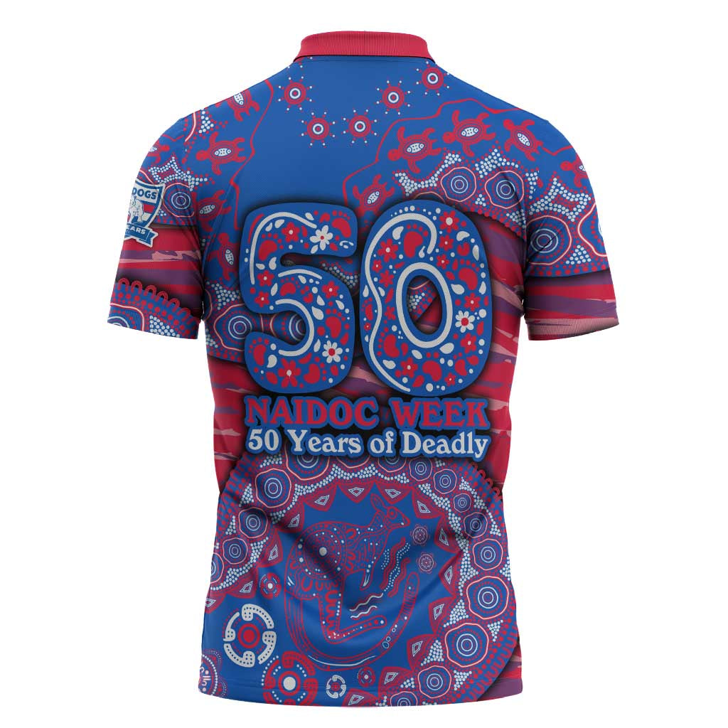 Western Bulldogs NAIDOC Week 2026 Zipper Polo Shirt Australian Aboriginal Dot Art Dreamtime Pattern Style