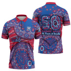 Western Bulldogs NAIDOC Week 2026 Zipper Polo Shirt Australian Aboriginal Dot Art Dreamtime Pattern Style